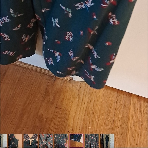 Matilda Jane Dark Green For the Love of Birds Jumpsuit Medium - Picture 8 of 8